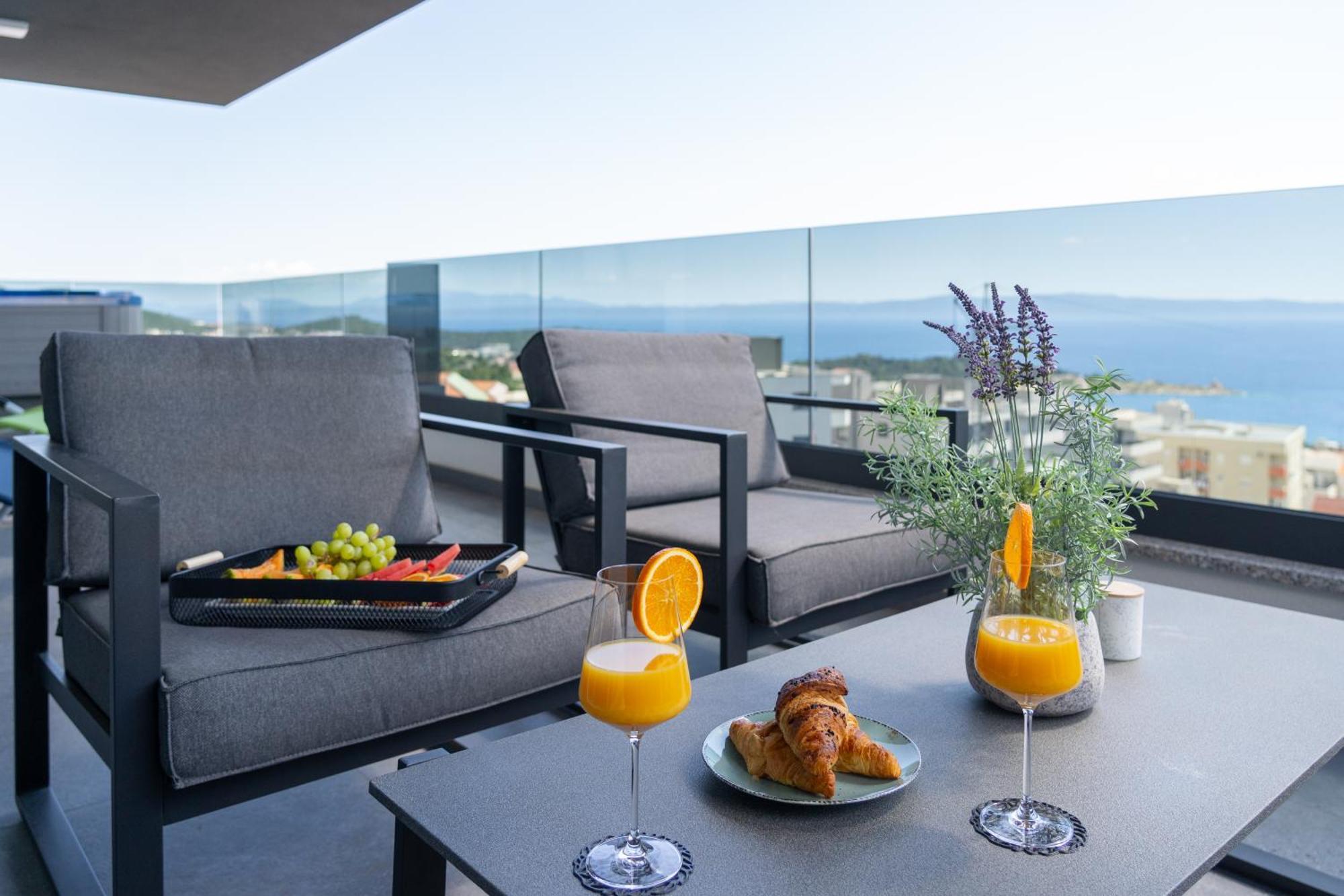 Apartmán Lux Penthouse Panoramic View With Jacuzzi Makarská Exteriér fotografie