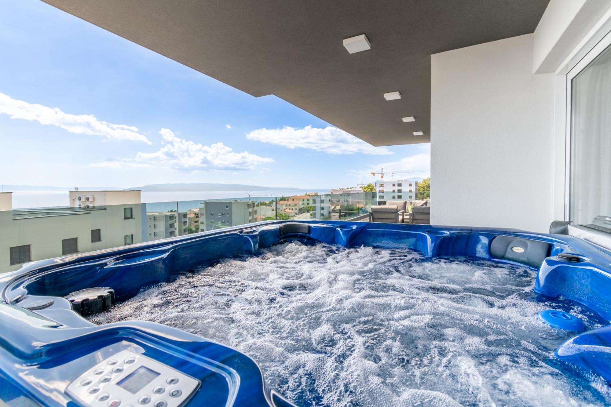 Apartmán Lux Penthouse Panoramic View With Jacuzzi Makarská Exteriér fotografie