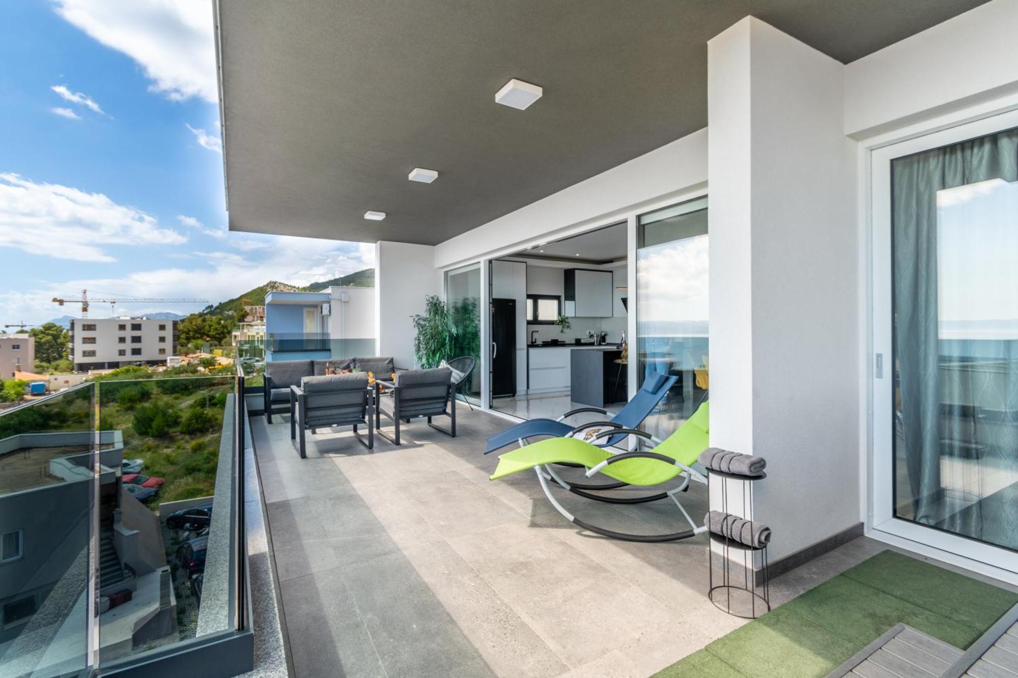 Apartmán Lux Penthouse Panoramic View With Jacuzzi Makarská Exteriér fotografie